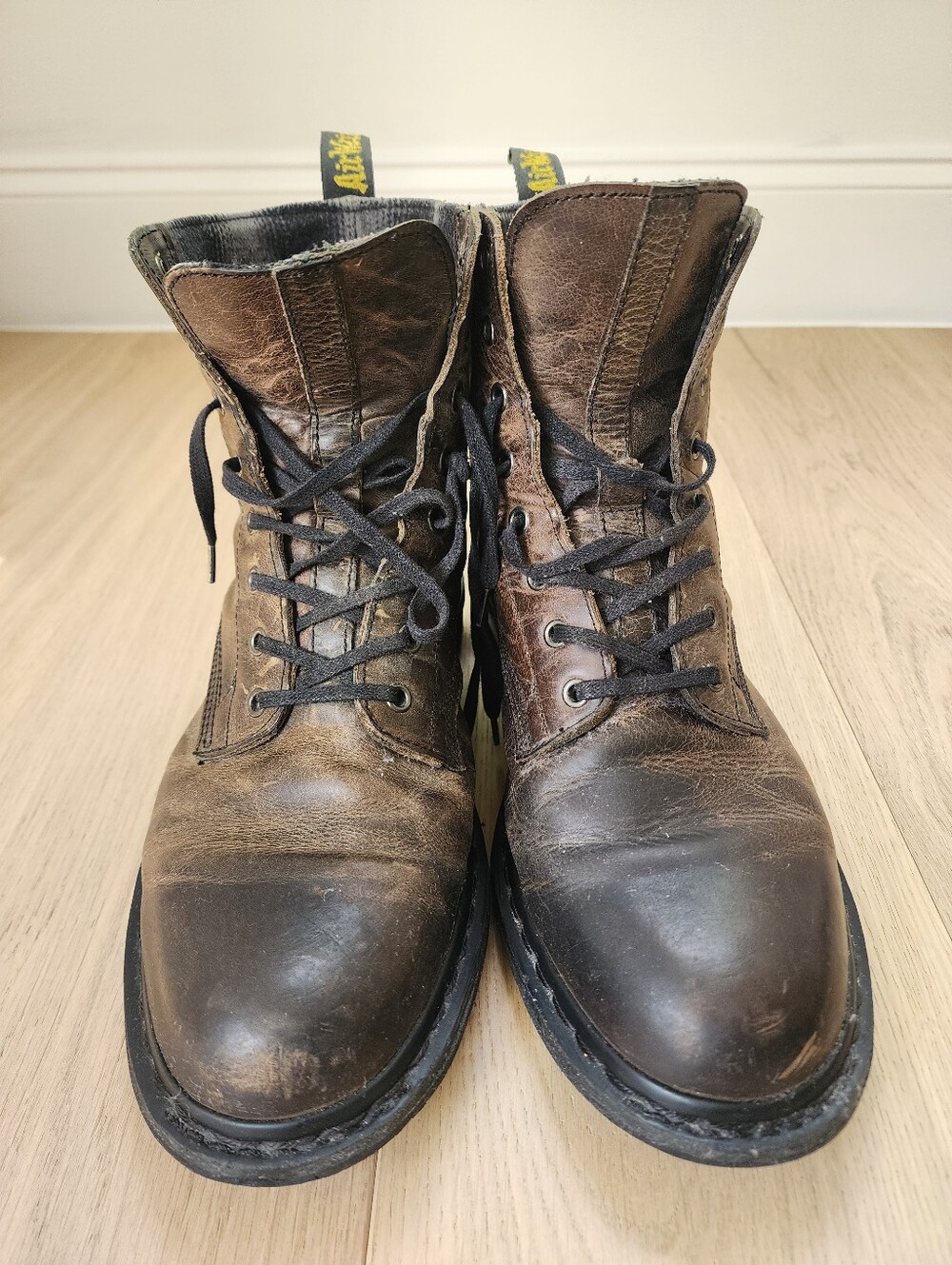Dr Marrens Distressed Men's Leather Lace-Up Boots US 12 UK 11